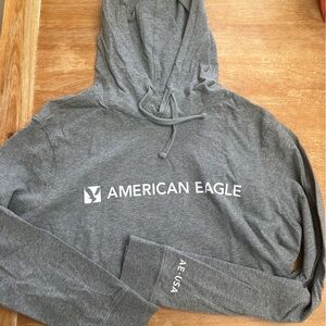 American Eagle Gray Logo Hoodie